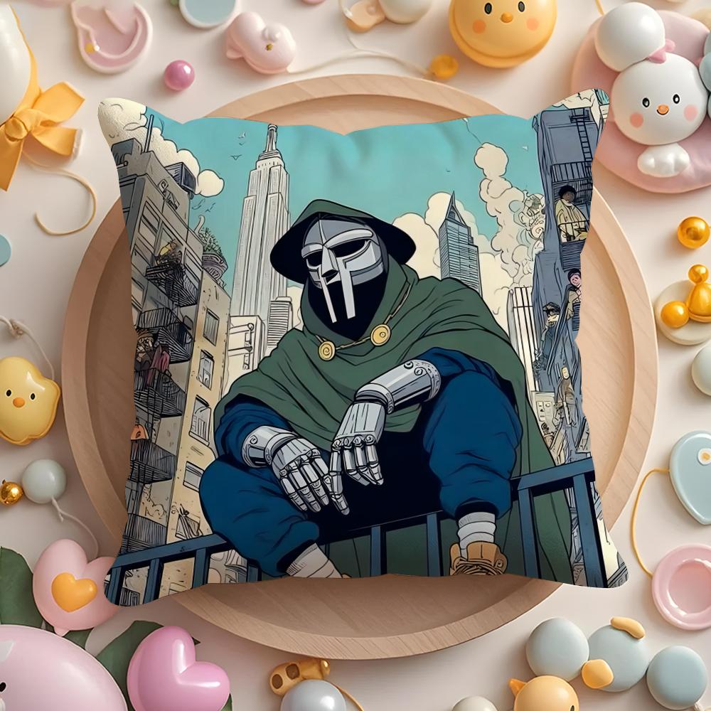 Mf D-Doom Madlib Cushion Cover Plush Fabric Soft Double-Sided Printed Sofa Pillow Case Colorfast Home Decor Gift