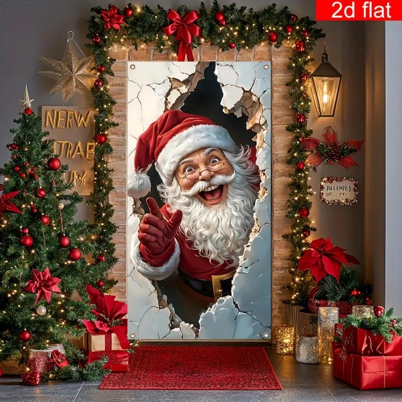 2d Flat Merry Christmas Banner, Suitable For Christmas Eve, Winter New Year Holiday Decoration