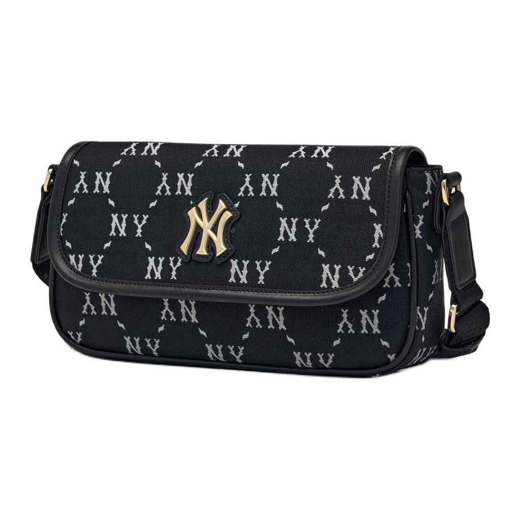 MLB 26Ss Gold Brand Logo Monogram Crossbody Mini Bag Unisex bags Black 7ACRM046N-50BKS
