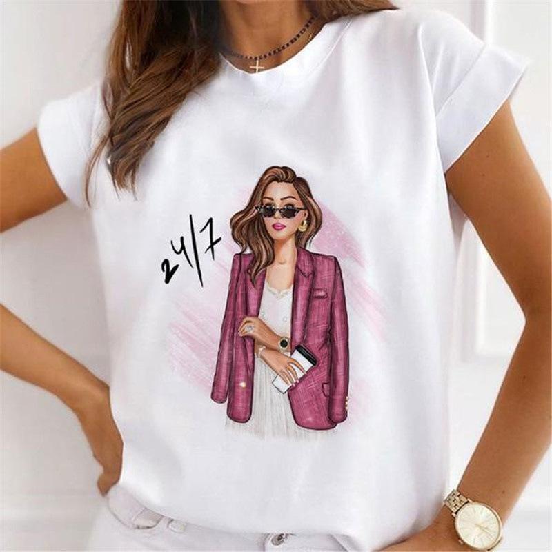 Explosive Sunflower Flower Base Casual White Shortsleeved Womens Tshirt Oversized T Shirt Harajuku Tops