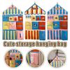 Hanging Pocket Organizer, Cute Cartoon House Storage Bag, No Drilling Wall Door Hanging Pouch for Home Dorm Bathroom Small Items