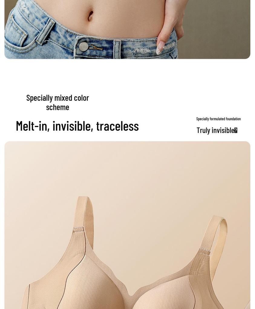 Seamless Push-Up Bra for Women - Anti-Sagging, Comfortable Fit, Side Support, Minimizing Effect.