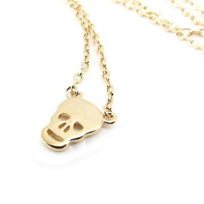 [J0857] – Vergoldete „Totenkopf“-Halskette