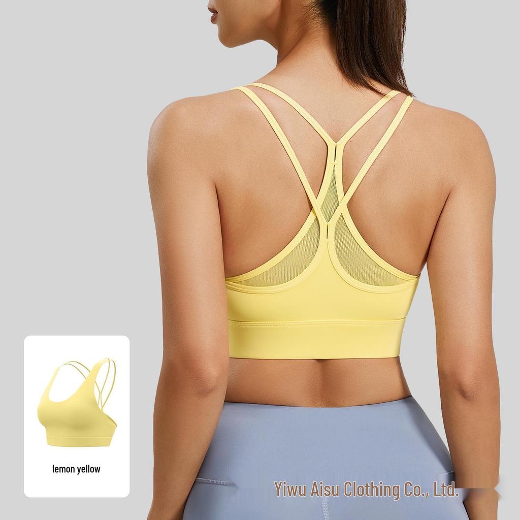 Breathable Backless Shockproof Mesh Sports Bra