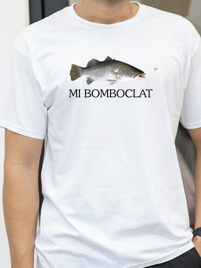 Funny Bomboclat Fish print Graphic T-shirt Street Trend Short Sleeve Tshirts men Women Harajuku