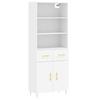 Maison Exclusive - Buffet haut Blanc 69,5x34x180 cm Bois d'ingénierie