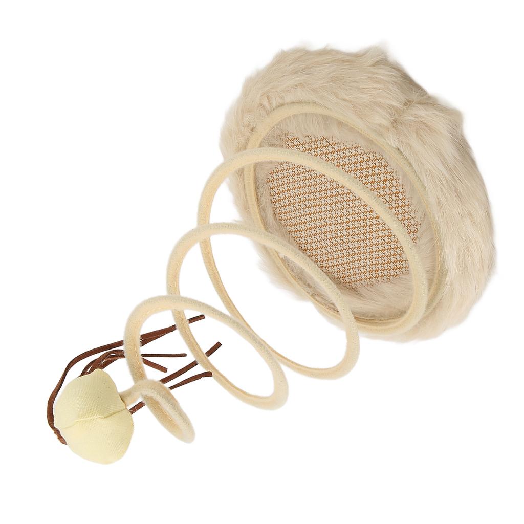 Spring Plate Cat Toy Foldable High Elasticity Stable Standing Interactive Cat Toy with Scratcher
