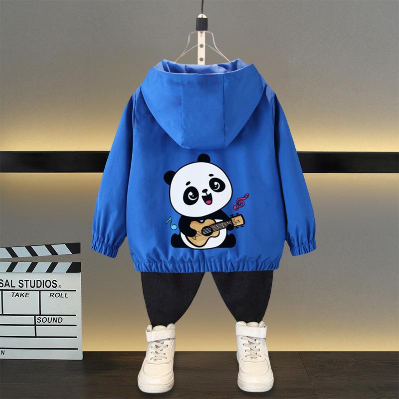Boys and Girls Jacket Spring Ball Thin Section of The Middle and Large Children Loose Casual Hooded Rushing Coat Jacket Children's Outside