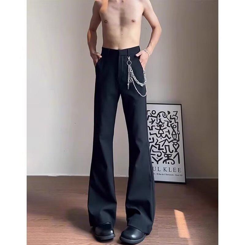Spring and Autumn Black Micro-flared Trousers Men's Suit Pants Drop Casual Suit Pants Men's and Women's
