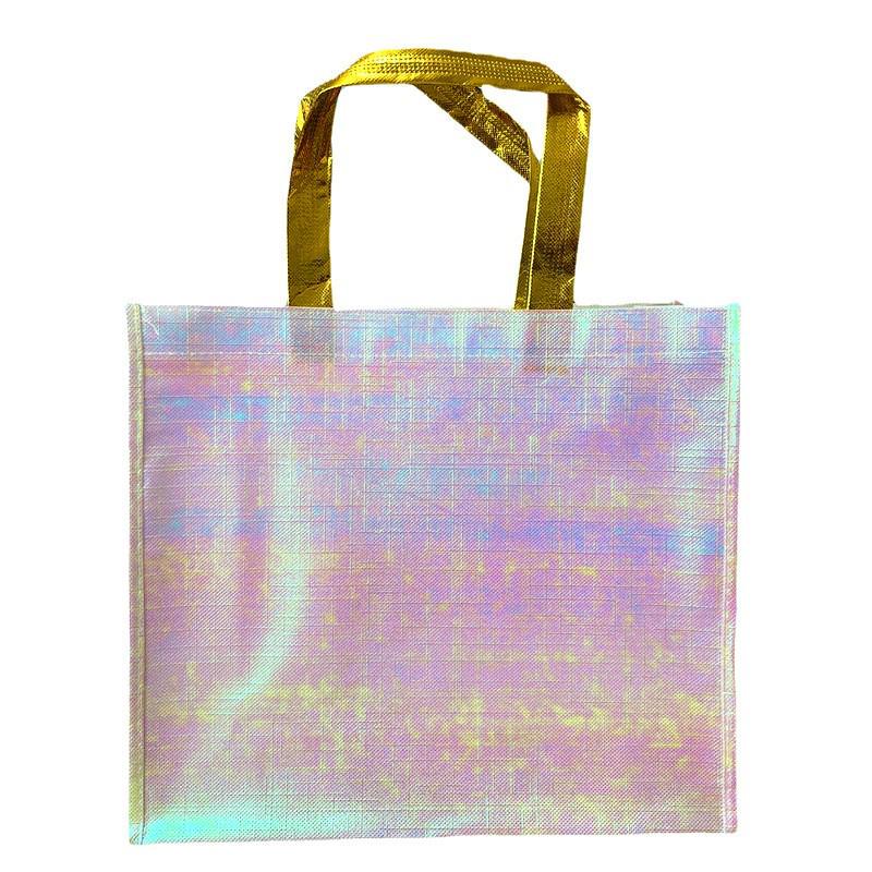Iridescent Non-woven Tote Bag for Shopping, Clothing, and Gifts