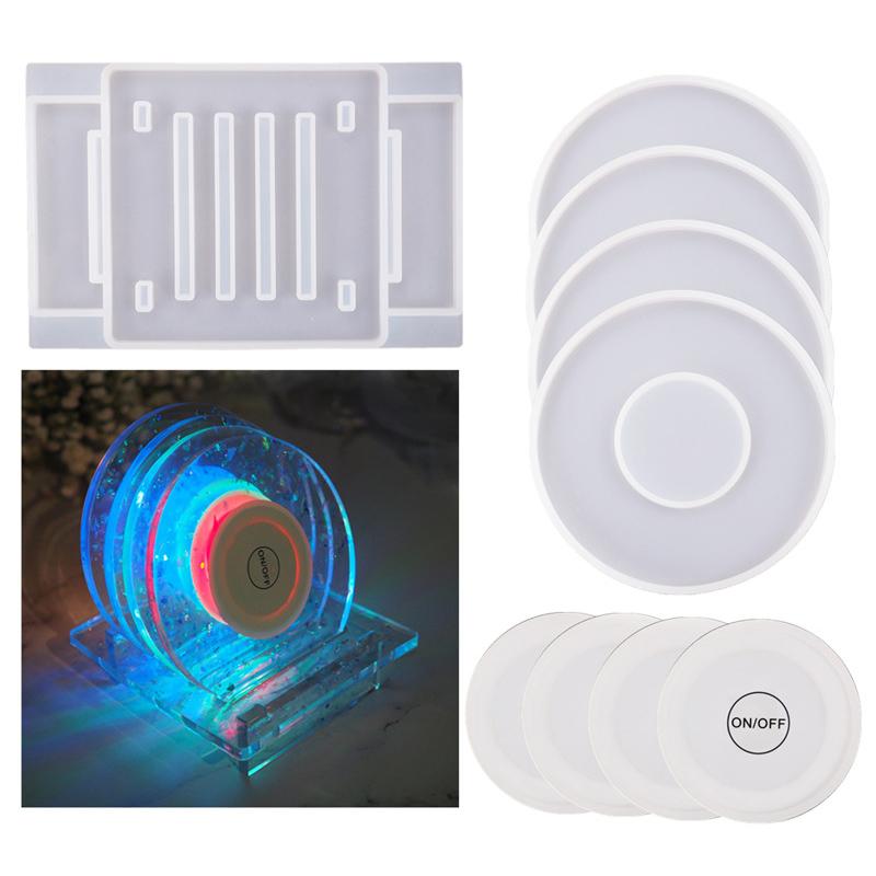 

Олень Новый 1 комплект смолы эпоксидной светящейся подставки для компакт-дисков силиконовая форма DIY Craft