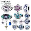 Charm Bead Charms Plata Originales Blue Devil Eyes Bead Charms for Charm Bead Charms copper Bracelets Bead Charms Jewellery Making Womens Gift