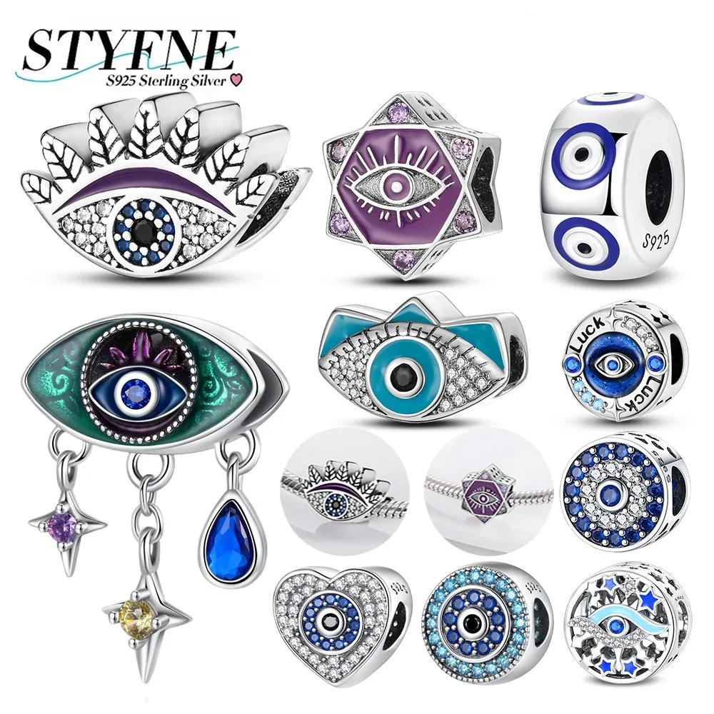 Charm Bead Charms Plata Originales Blue Devil Eyes Bead Charms for Charm Bead Charms copper Bracelets Bead Charms Jewellery Making Womens Gift