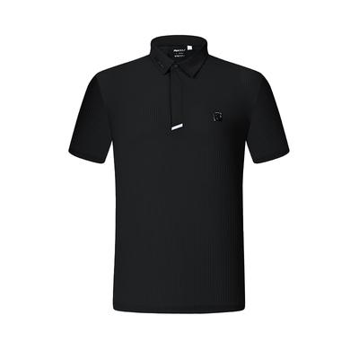 Polo de Malha Casual de Manga Curta da Série Golf para Homem Polos Preto Profundo A11M425110FBK