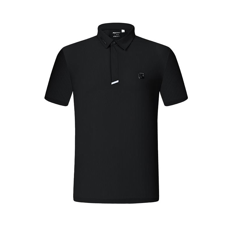 FILA Golf Series Casual Knitted Short Sleeve Polo Shirt Men Polo Shirts Deep-Black A11M425110FBK