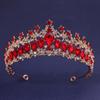 Baroque Red Green Blue Crystal Water Drop Tiara Crown Rhinestone Pageant Diadem Headpiece Bride Wedding & Prom Queen Crown
