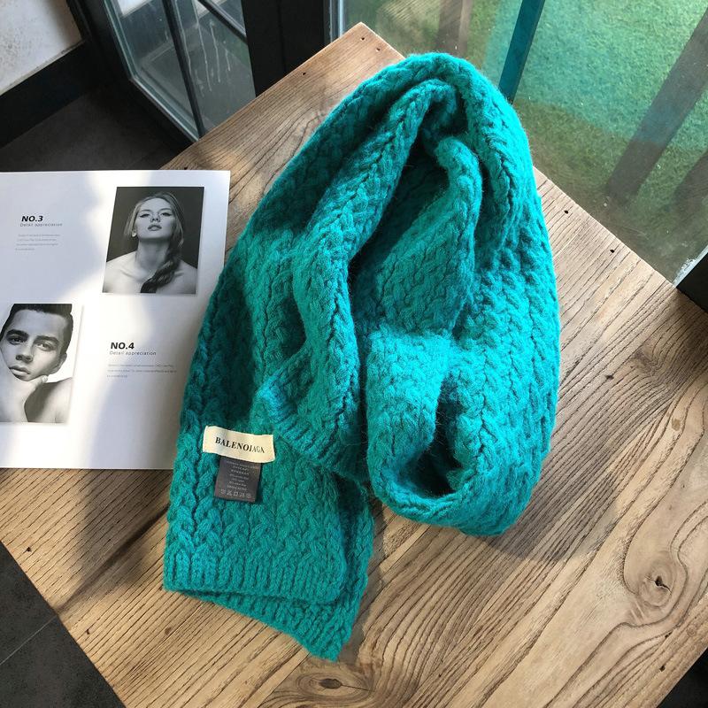 

Cotton Lady Big Shawl Imitation Cashmere Scarf Autumn And Winter Thickening Warm Pure Color Twist Printing Shawl Scarf 175CMX30CM