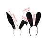 Leather Rabbit Ears Headband Handmade Sexy Bunny Ears Hairband Easter Halloween Cosplay Props Theme Hair Accessories