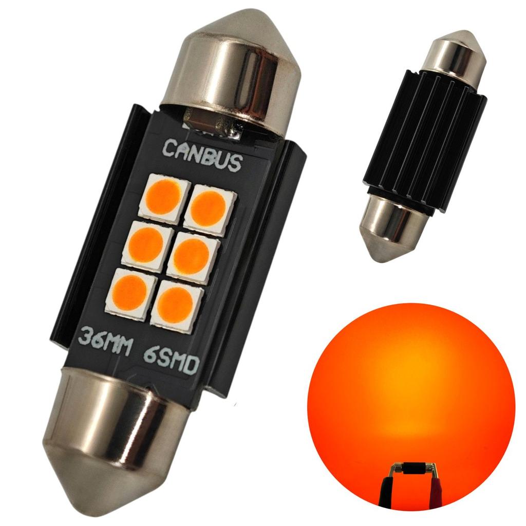 C5W LED Bulb SV8.5 12-24V CANBUS 36mm - Orange Off-Road