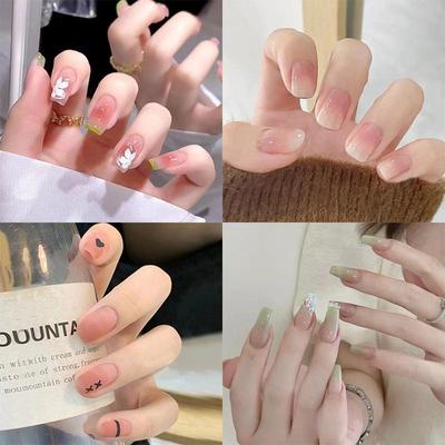 Sommerlich Frisch Süß Kühl Stil Abnehmbare French Line Falsche Nagelkunstspitzen
