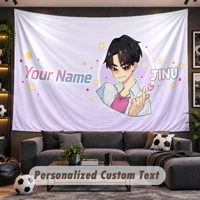Kpop Demon Hunters Personalized Tapestry Support Custom Name, Wall Art Home Decoration