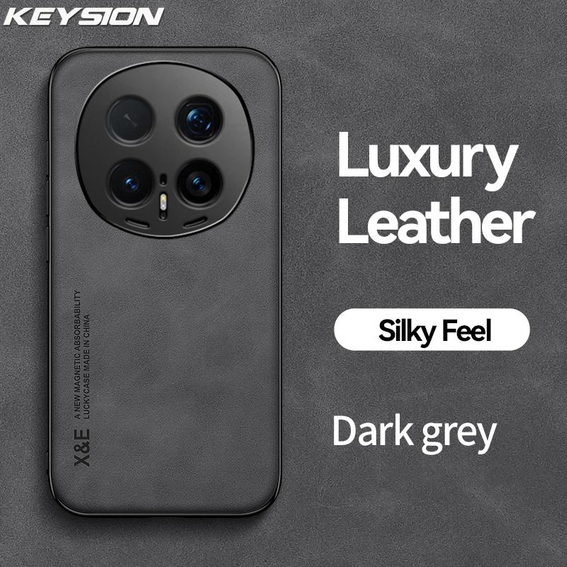 

KEYSION Роскошный Ретро PU Кожаный Чехол для Телефона для HONOR Magic8 Pro 5G Силикон+ПК Ударопрочный Чехол для Телефона для Huawei Magic 8 Pro 5G for Magic 8 Pro темно серый