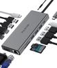 PULWTOP 4k Hd.mi VGA Pd100w Usb c Docking Station Dual Monitor RJ45 Usbc Hubs Phone Docking Ethernet c 11/12 in 1 Usb Type c Hub