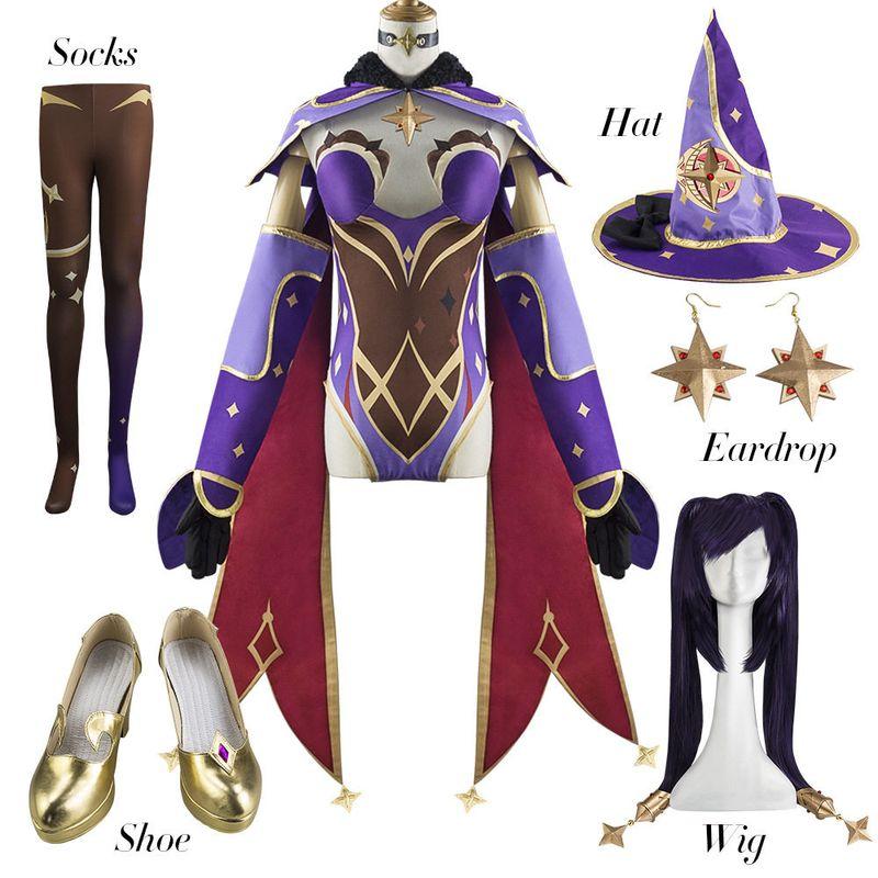 Star Sky Mirror Mona Cosplay Costume Game Set for Girls Anime Stage Performance Outfit