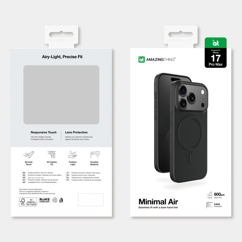 Etui case na iPhone 17 Pro Max Minimal Air MagSafe - czarne
