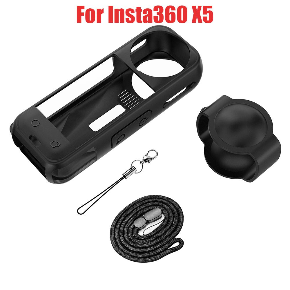 

Силиконовый чехол для Insta360 X5 Аксессуары Силиконовый чехол Резиновый чехол Защита Ударопрочный+Крышка объектива для камеры Insta 360 X5