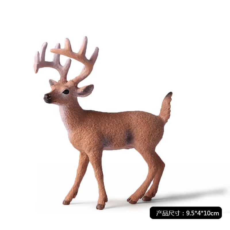 Christmas Decor Educational Toy Deer Figurine Animal Model Figure Kids Gift Miniature Forest Animal Zoo Statue decor Home Decore