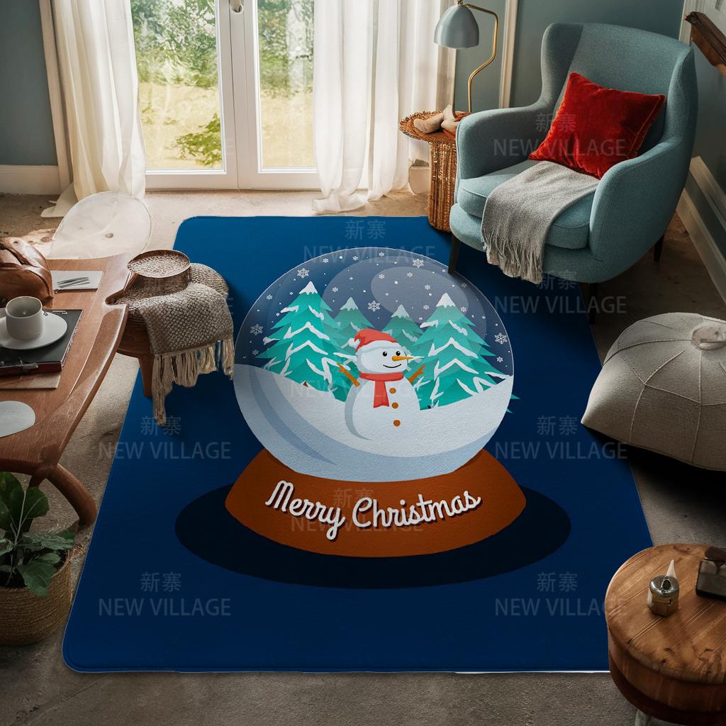 House Entrance Carpet Home Door Mat Living Room Bath Foot Bathroom Non-slip Water Absorption Rugs Bath Merry Christmas Winter