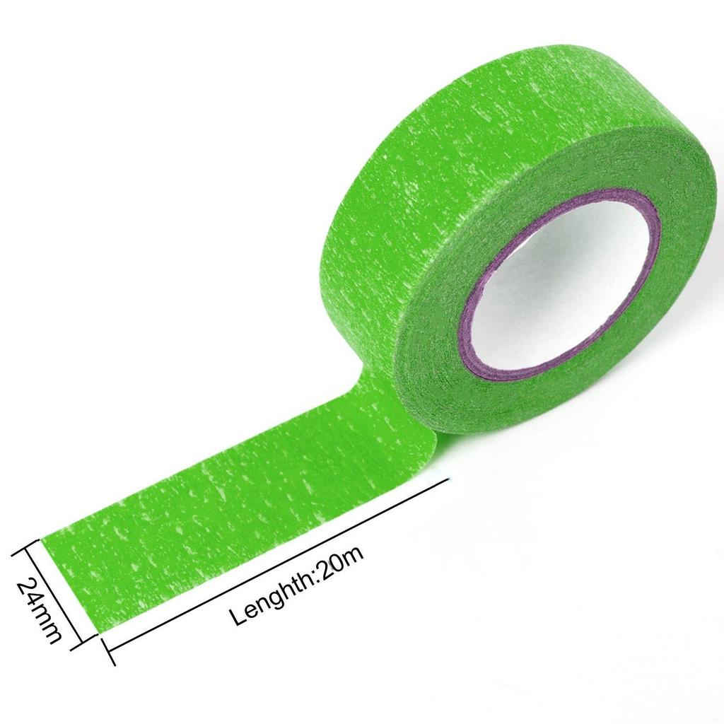 10 pièces Ruban de masquage pour peintre vert 24 mm faible adhérence, Ruban de masquage pour artistes peintres décoration