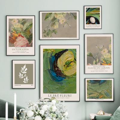 Modern Minimalist Botanical Floral Exhibition Posters And Prints Wall Art Canvas Painting For Living Room Decorative Pictures