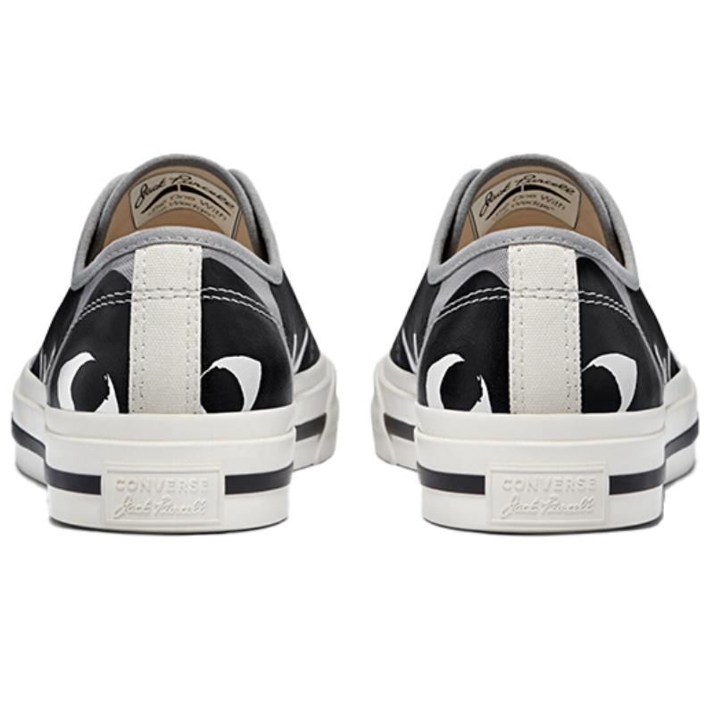 Comme Des Garcons Play X Converse Jack Purcell Versatile Trendy Low-Top Canvas Unisex Black and Grey
