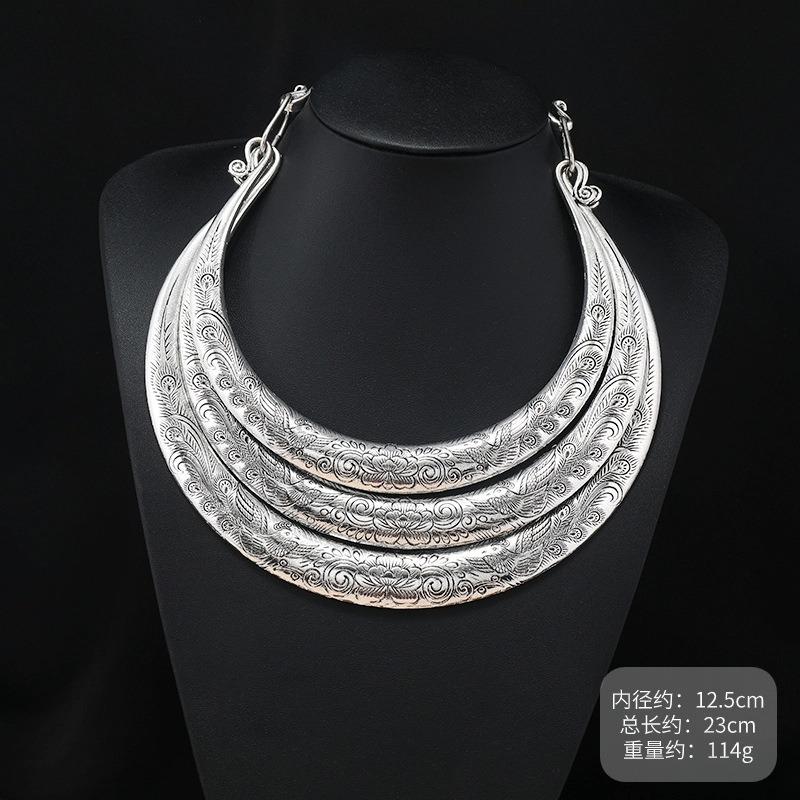 A few collars handmade features Dong Miao silver necklace retro dance performance Guizhou Miao accessories women