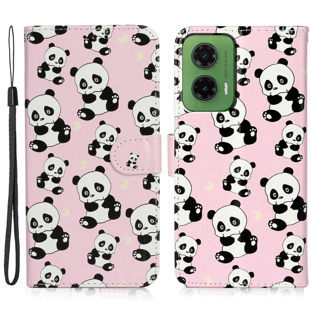 For Motorola Moto G35 5G Case Pattern Leather Wallet Phone Cover with Card Holder