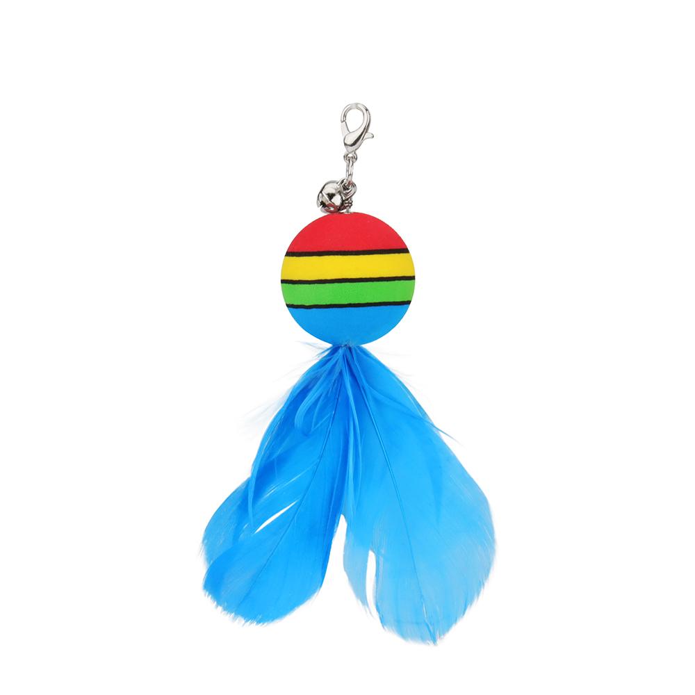 

Funny Cat Stick Replacement Head Accessories Feather Colorful Leaves Ball Lovely Cats Play Pet Toy