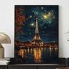 Eiffel Tower Full Diamond Painting Set, 5D Starry Sky Diamond Cross Stitch Craft, DIY Rhinestone Crafts Decoration Home Wall Mural Gift