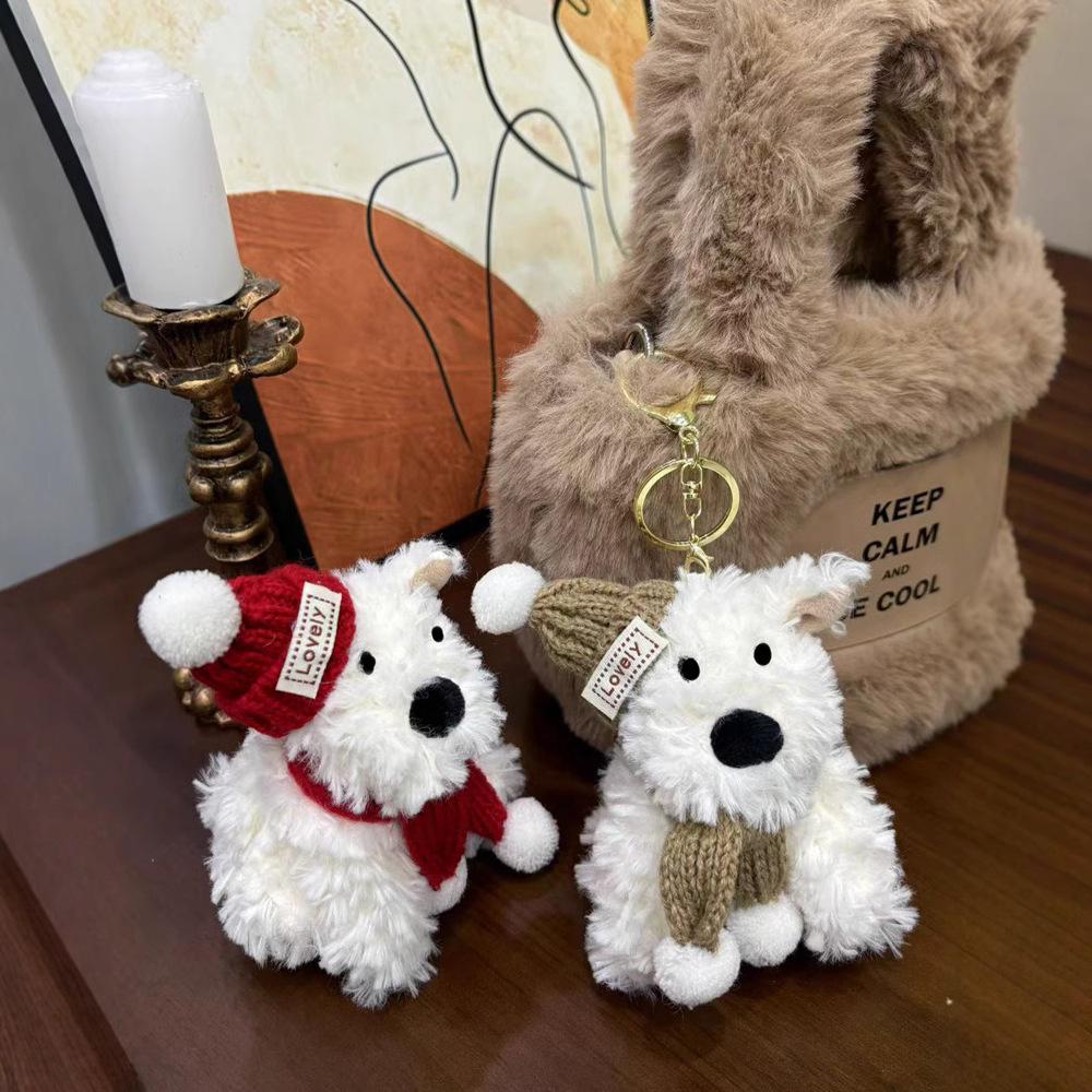 Cute cute West Highland pendant plush toy doll puppy dog doll girl bag keychain small pendant