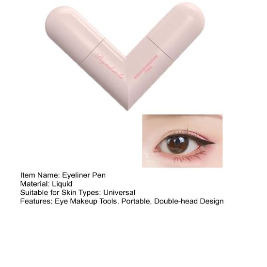 2.1ML Dobbeltsidig Presisjons Eyeliner Stempel Langvarig Vanntett Smudge-sikker Flytende Eyeliner Penn Enkel Cats Eye Mal Sminkeverktøy