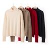 Lekasha Women's Loose High Neck Cashmere Knit Sweater with Lapel Design