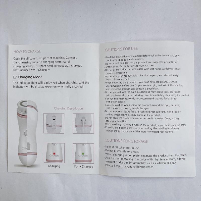 1 JUEGO Limpiador Eléctrico Recargable para el Hogar Multifuncional Rotatorio Limpieza de Poros Portátil Impermeable Cepillo Facial