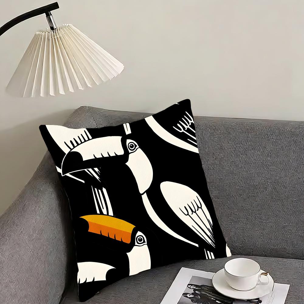 

Toucan Fashion Cushion Cover Pillowcase Ultra Soft Skin Friendly Fabric Cloud Like Comfort Concealed Zipper 30x30cm