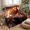 Flame and Water Soccer Theme blanket Lightweight Warm Flannel Blanket Decorative Throw Blanket for Home Decoration
