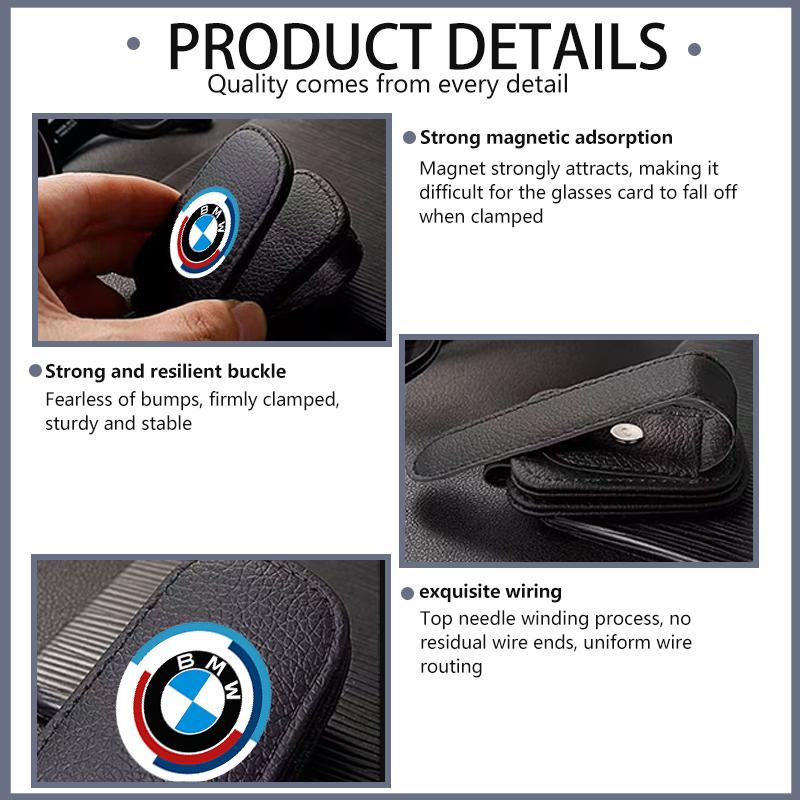 For BMW Car Leather Glasses Clips Sun Visor Sunglasses Storage Fastener X1 X2 X3 X4 X5 X6 F49 F39 F25 G01 F16 G06 G07 F25 F30