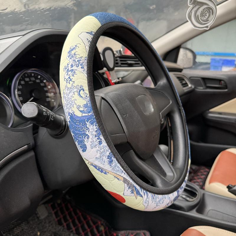 Coprivolante per Auto JDM Stile Giapponese Antiscivolo Traspirante Materiale Subacqueo Stampa Digitale Universale 15 Pollici Circa. 38 centimetri