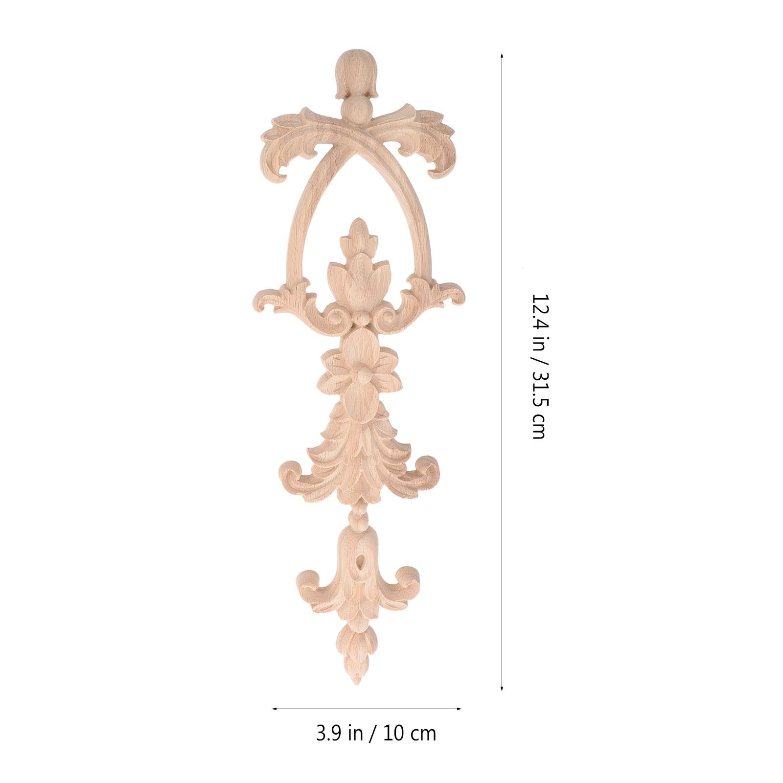 

2Pcs Premium Light-Colored Wood Carved Applique for Wardrobe Cabinet Door Wall Home Decor Furniture Decoration Wall Art