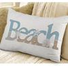 EKOBLA Beach Vintage Wood Lettering Quote with Ocean Home Pillow Cases Coastal Sea Starfish Scallop Summer Waist Lumber Cotton Linen Cushion Cover
