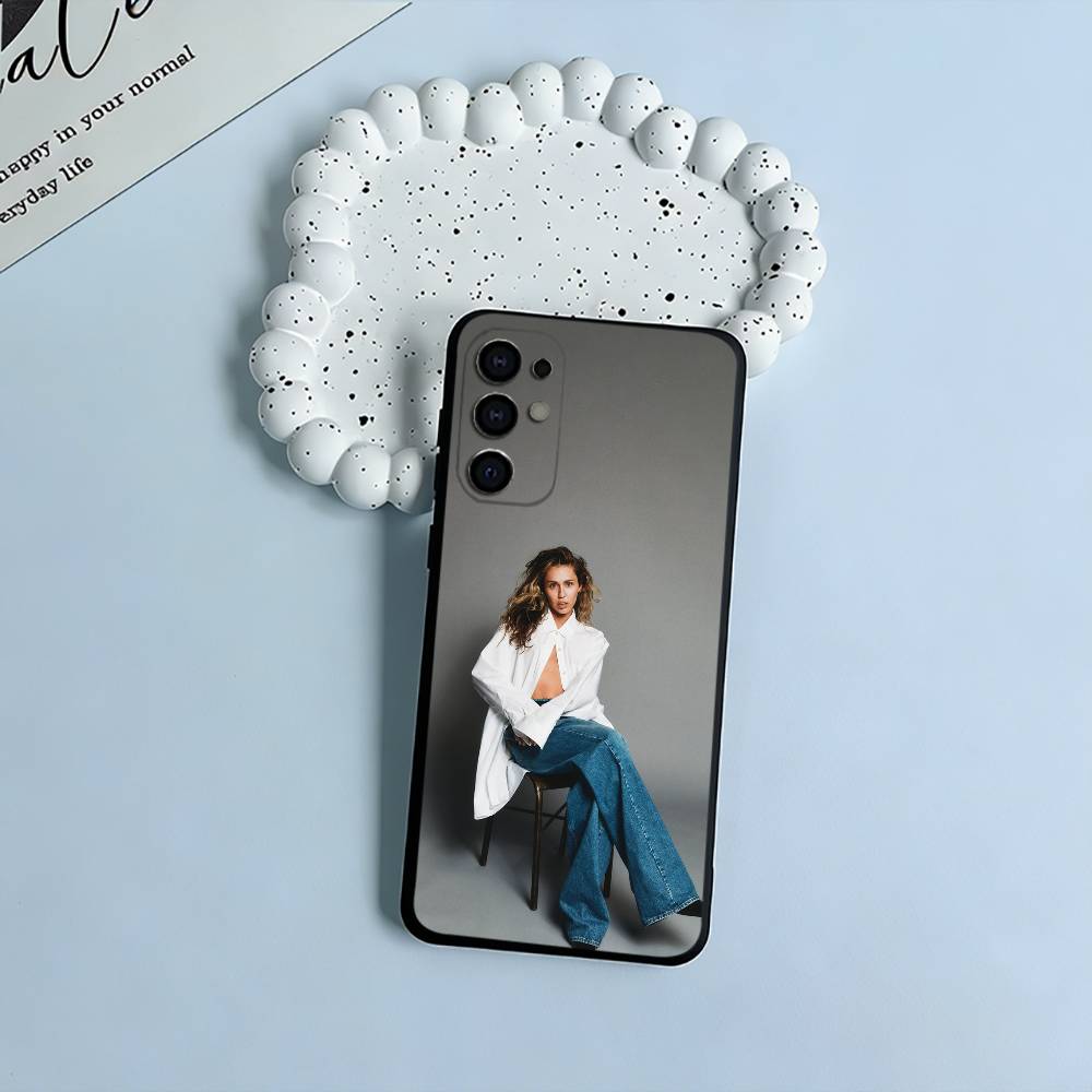 M-Miley Cyrus Flowers -Singer Black Soft Silicone Phone Case for Samsung S25, S24, S21, S22, S23, S30, Ultra, S20, Plus,  Lite